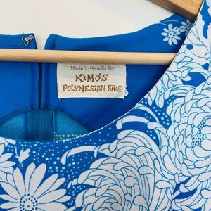 Kimo's Polynesian Shop Blue Floral Dress